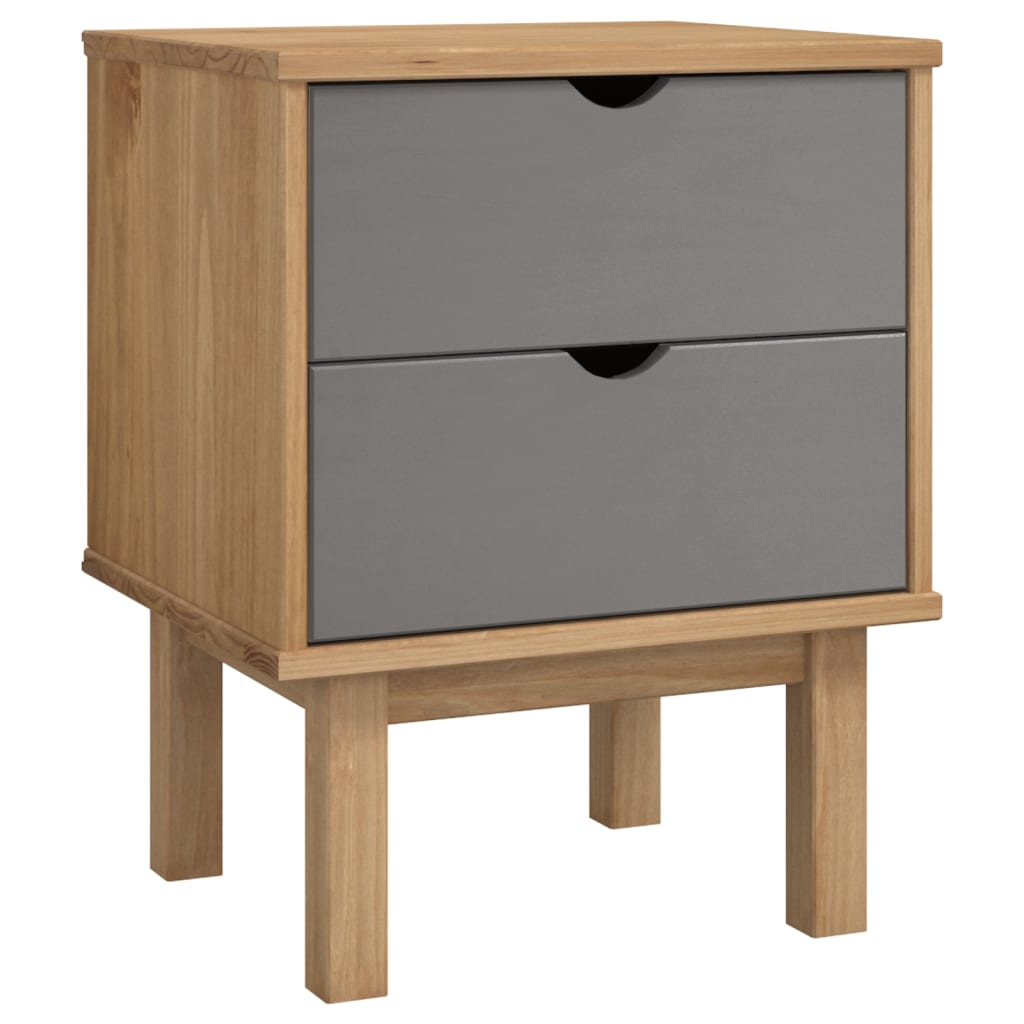 vidaXL Nightstand Bedside Table with Solid Wood Legs OTTA Solid Wood Pine