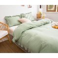 thumbnail image 4 of Move Over Sage Green Ruffle Pillow Shams Queen Ruffled Pattern Green Boho Standard Pillowcases 100% Washed Microfiber, 4 of 7