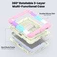 thumbnail image 2 of XYX For iPad Air 11 inch (2025 M3/2024 M2) Case, 360 Rotating Shockproof Cover with Stand, Screen Protector, Shoulder Strap, Rainbow Pink, 2 of 7