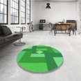 thumbnail image 4 of Ahgly Tapis d'Intérieur Lavable en Machine Carré Transitionnel Vert Néon, 4 Pieds Carré, 4 of 7