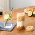 thumbnail image 3 of Heat-Resistant Glass Cup - 400ML, Straw, for Coffee, Juice & Outdoor Use, 3 of 8