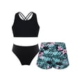 thumbnail image 1 of Girls 3Pcs Racer Back Top with Briefs and Booty Short Gymnastics Dance Sport Outfits Lily 8, 1 of 7