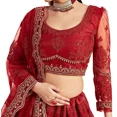 thumbnail image 4 of Fashion Women's Net Embroidered Semi-Stitched Lehenga Choli, 4 of 4