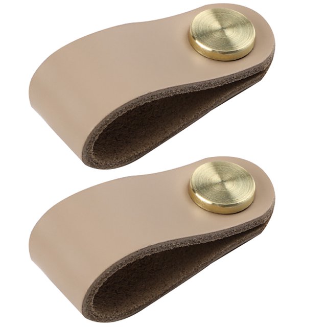 Cabinet Knobs Faux Leather 2PCS Drawer Knobs Cupboard Pull Knobs with Screws