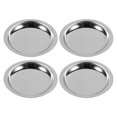 thumbnail image 4 of Tea Bag Holder and Saucer Set of 4 Small Round Stainless Steel Coasters for Table Protection, 4 of 9