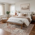 thumbnail image 2 of 5x7 Washable Rug Machine Washable Non Slip Low Pile Lightweight Print Pattern Area Rug for Living Room Bedroom Floral Medallion, Dusty Terracotta, 2 of 7