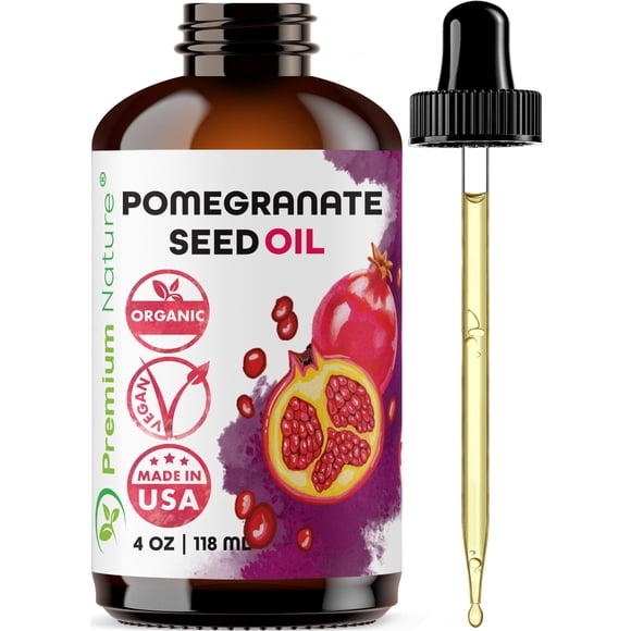 Premium Nature Huile pour le Visage aux Graines de Grenade. 100 % Pure Non Raffinée Pressée à Froid pour Huiles Essentielles. Huile Gua Sha pour Cheveux, Peau et Ongles 118 ml
