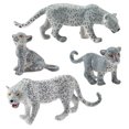 thumbnail image 3 of 4 Pcs Figurines de Léopard des Neiges en PVC Miniatures d'Animaux Sauvages pour Clooection, 3 of 8