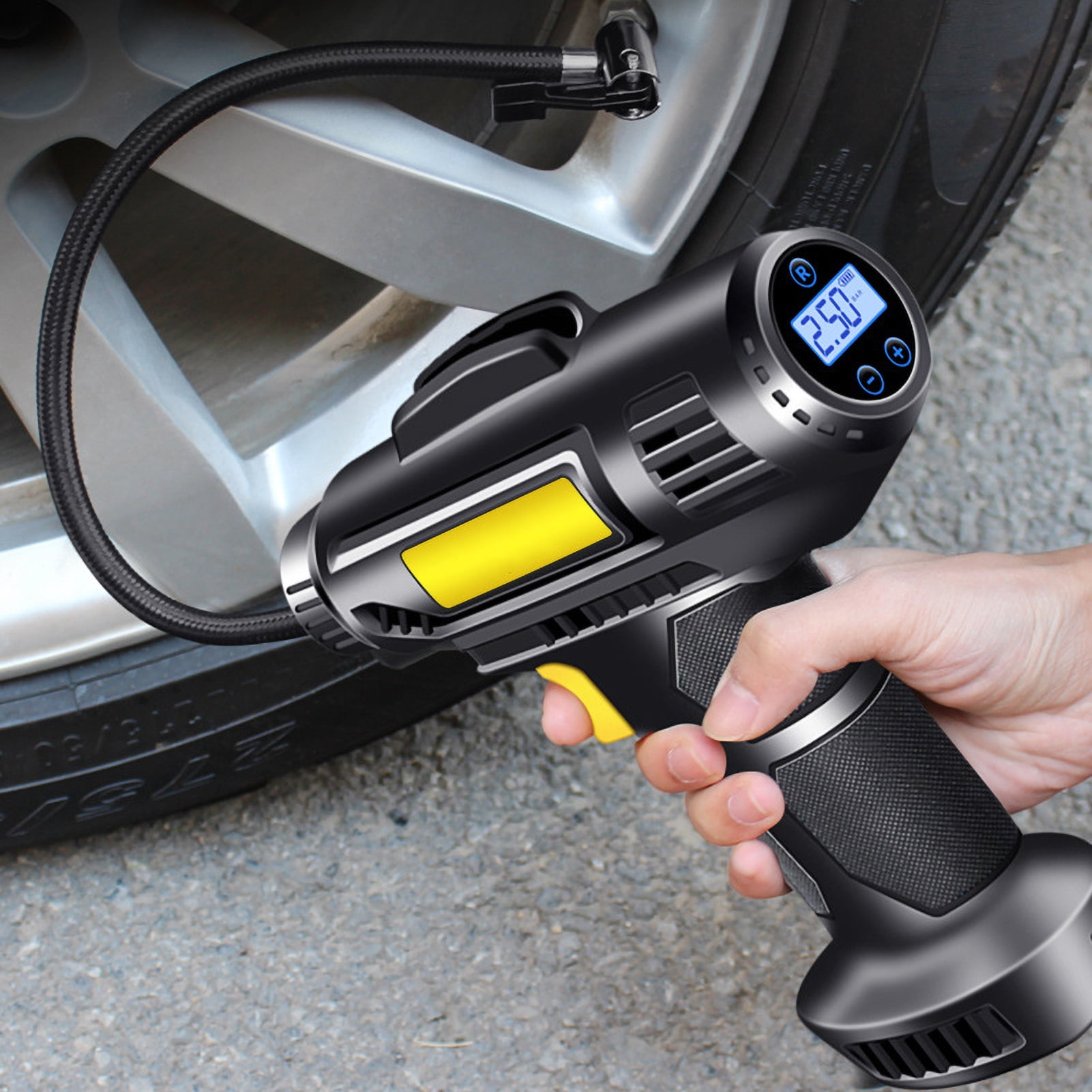 Inflating Machine,4000mah Tire Inflator Compressor With Display Handheld Pump Portable Display Car Bike With Display Car Tire Inflator Handheld Balls And Inflatables Bike Balls And Car Bike Balls