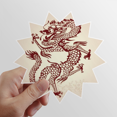 thumbnail image 1 of Chinese Dragon Animal Portrait Sun Vinyl Sticker Luggage Graffiti Flower Decal, 1 of 3