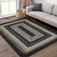 thumbnail image 2 of HOMERRY Vintage Braided Rug 4x6 Washable Rug Boho Geometric Print Rug Foldable Throw Carpet, Black, 2 of 7