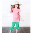 thumbnail image 2 of EYIIYE T-Shirt à Manches à Volants pour Bébé Fille Haut Tee Basique Tenue d'Été, 2 of 5