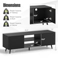 thumbnail image 3 of Costway TV Stand for 60" TVs Mid Century Modern Media Console Table with Adjustable Shelf Black, 3 of 10