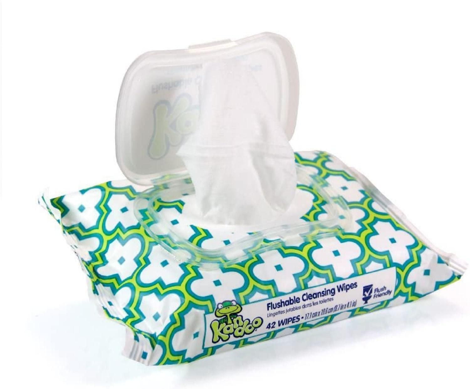 Kandoo Lingettes pour Peau Sensible Jetables dans les Toilettes
