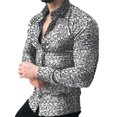 thumbnail image 1 of Innerwin Blouse Lapel Neck Mens Tops Work Long Sleeve Single Breasted Shirts White M, 1 of 2