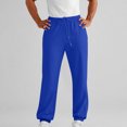 thumbnail image 2 of aohooy Men's Fleece Elastic Bottom Jogger Sweatpants - Drawstring Workout Track Running Gym Athletic Pants with Pockets Blue,S, 2 of 8