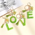 thumbnail image 2 of Visland 2 Pcs Initial Letter Keychains Green Butterfly Pendant Keychain Set Exquisite Relief Alphabet Keychain Pendant for Best Friend Mom Daughter Granddaughter Grandma, 2 of 8