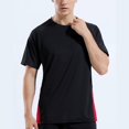 thumbnail image 4 of BOBOGOJP T-Shirts d'Entraînement pour Hommes Manches Courtes Col Rond en Coton (Noir,5TG), 4 of 5
