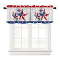 thumbnail image 1 of Window Valances Independence Day 1 Panel  54 x 18 Inch Window Treatment Decor Curtains Rod Pocket Valances for Kitchen/Living Room  July 4th Red White and Blue Star, 1 of 10