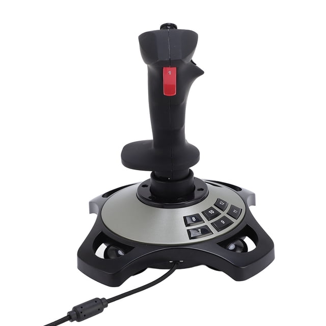 Gaming Flight Stick, USB Wired Flight Simulator Joystick Controller Ergonomic Adjustable Vibration Strength for 7 8 10 11