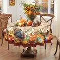 thumbnail image 4 of Round Thanksgiving Tablecloth 60 Inch, Thanksgiving Turkey Harvest Tablecloth Round, Thanksgiving Table Cloths Round, Thanksgiving Round Table Cover Decor, 4 of 6