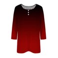 thumbnail image 4 of Birdeem Blouse for Women Womens Round Neck 3/4 Sleeve Button Up Top, 4 of 9