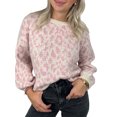 thumbnail image 1 of Honganda Pull Ample d'Automne pour Femmes Motif Léopard Manches Longues Tricot, 1 of 1