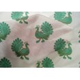 thumbnail image 4 of oneOone Cotton Silk Fabric Peacock Block Printed Fabric 1 Yard 42 Inch Wide, 4 of 4