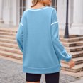 thumbnail image 4 of Penkiiy Chandails à Manches Longues pour Femmes, Col Rond, Fermeture Éclair Latérale, Chandail Tendance Automne 2024, S Bleu, 4 of 7