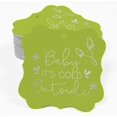 thumbnail image 2 of Inkdotpot Real Silver Foil Bracket Shape Paper Hang Tags Baby It's Cold Outside Baby Shower Favor Tags Pack Of 50, 2 of 6
