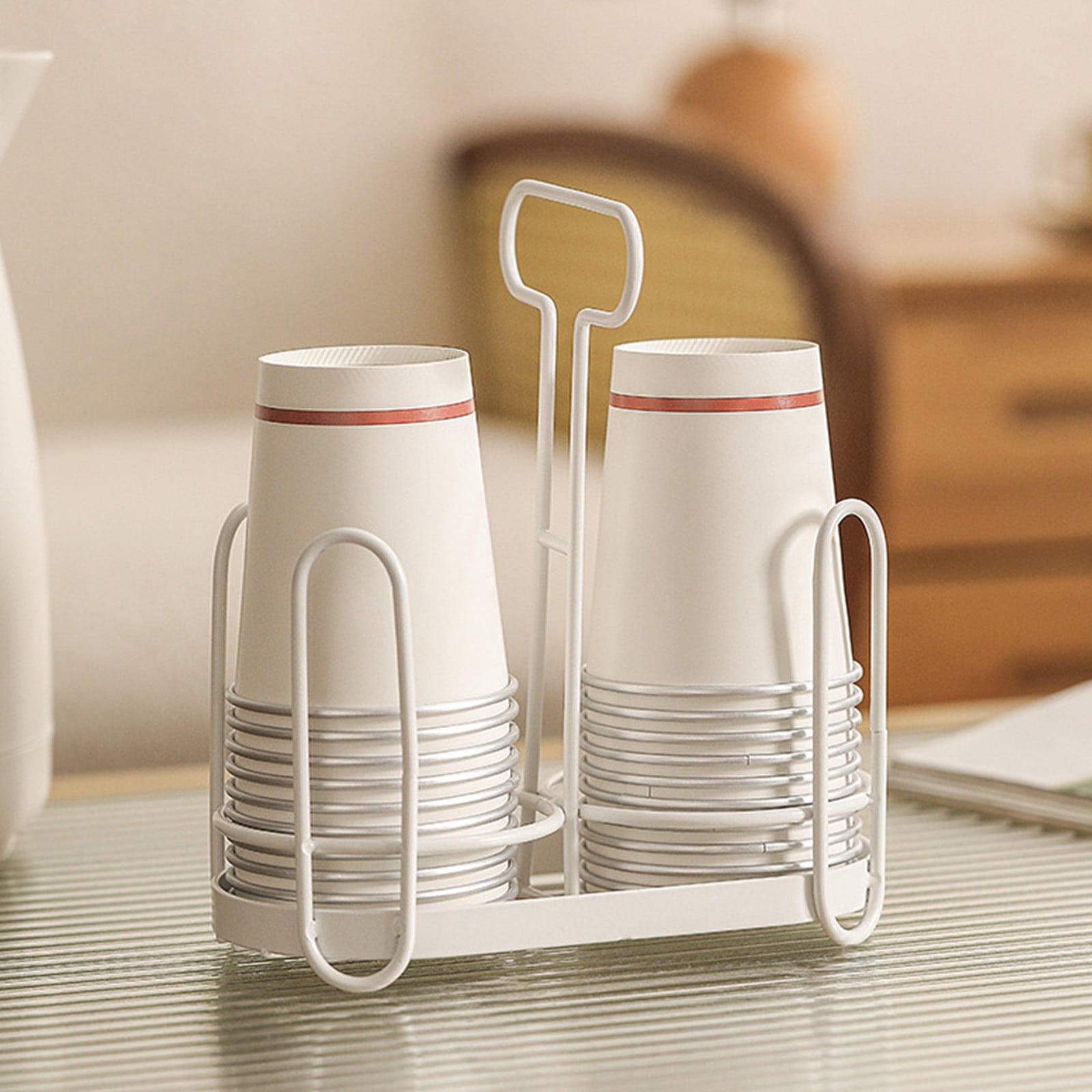 Birdeem Commercial-Grade Cup Organizer – Heavy-Duty Iron Storage Rack for 20+ Disposable Cups | Rust-Proof Design