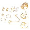 thumbnail image 2 of 8pcs Ear Clips Non Piercing Pearl Ear Cuffs Pearl Ear Jewelry for Women Men, 2 of 8
