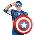 thumbnail image 2 of MARVEL Adult Captain America Shield - 24-Inch Plastic Shield with Elastic Strap Handles, 2 of 3