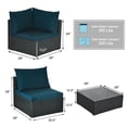 thumbnail image 3 of Costway7PCS Patio Rattan Sofa Set Sectional Conversation Furniture Set Garden Outdoor Peacock Blue, 3 of 10