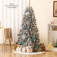thumbnail image 4 of Gymax 5 FT Pre-Lit Artificial Christmas Tree Silver Tinsel Hinged Xmas Tree, 4 of 10