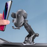 Support de téléphone de voiture , Support universel de téléphone cellulaire pour le tableau de bord de voiture & Pare-brise - Coupe à aspiration forte super stable , opération à une main , 270° Ajustable en fonction 4-6 , Smartphones , Protection contre les rayures