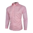 thumbnail image 1 of LUXUR Chemise Tunique Homme Boutonnée Col à Revers Chemises Ajustées Blouse Manches Longues Rose 3TG, 1 of 3