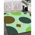 thumbnail image 3 of Ahgly Company Machine Washable Indoor Square Transitional Light Green Area Rugs, 4' Square, 3 of 7