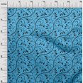 thumbnail image 2 of oneOone Polyester Spandex Medium Blue Fabric Asian Floral Block Sewing Craft Projects Fabric Prints By Yard 56 Inch Wide, 2 of 3