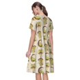 thumbnail image 2 of Bixox Robe d'Été à Manches Courtes pour Femme, Coupe Ample Évasée, Longueur Genou, avec Poches - Grenouilles, 2 of 7