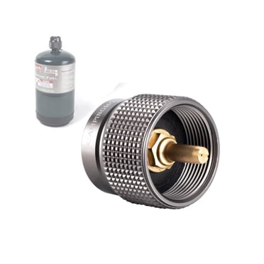 CAMPINGMOON Small Propane to Butane Adapter, Input: 16oz/1Lb small Propane Canister, Output: EN417 Lindal Valve Z22 (Silver)