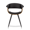 thumbnail image 4 of Bouclair Black Faux Leather and Walnut Chair, 4 of 7