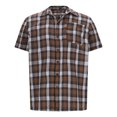 thumbnail image 4 of Penkiiy Men's Regular-Fit Short Sleeve Woven Button Down Shirt with Pocket S Coffee, 4 of 5