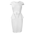 thumbnail image 4 of Robe d'Été pour Femmes 2024 Mode Grande Taille Couleur Unie Col Rond Manches Courtes à la Cheville Taille Haute Robe Jupe Rabais de 50 % Liquidation!, 4 of 7