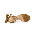thumbnail image 4 of BLISSFUL STEP Women's Open Toe Ankle Tie Back Block Heels Sandals Brown (Size 5.5), 4 of 6
