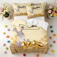 thumbnail image 4 of E Easter 3-Piece Bedding Set With Bunny And Egg Patterns, Includes 1 Duvet Cover And 2 Pillowcases, Soft Fabric For Twin Full Queen Bed, Machine Washable, 4 of 6