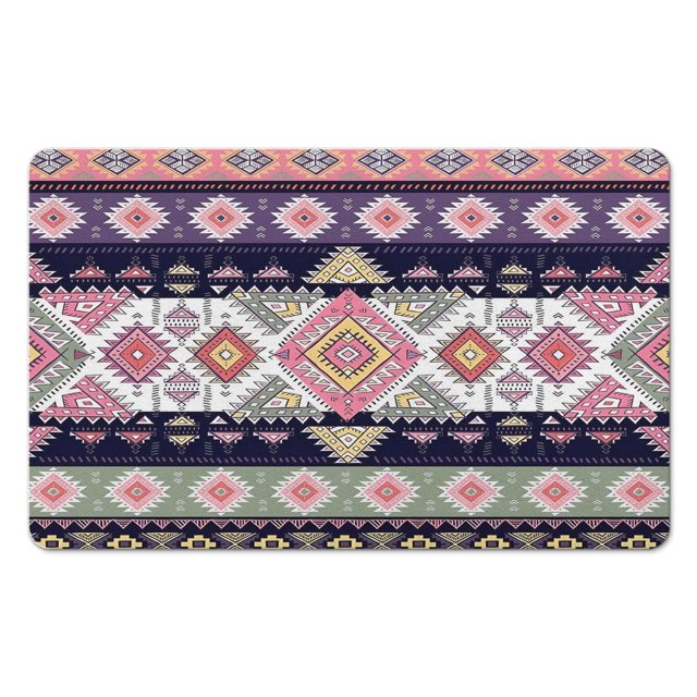 Experience Supreme Comfort with our 20x32in Tribal Style Bath Rug Runner - Non-Slip, Luxury Microfiber, Machine Washable Bathroom Rugs for Tub and Shower. Upgrade Your Bathroom Today!