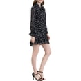 thumbnail image 4 of INSPIRE CHIC Robe Droite Décontractée à Fleurs pour Femme Inspirée, à Volants, à Col Noué, Coupe Ample, S Noir, 4 of 7