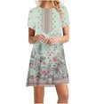thumbnail image 1 of Robes pour Femmes 2024 Été Surdimensionnée Bord de Mer Décontractée Imprimée à Manches Courtes à Col Rond Robe Rabais de 50 % Liquidation!, 1 of 4
