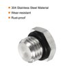 thumbnail image 4 of Unique Bargains M12x1.5 Male Plug Stainless Steel Thread Hex Head Socket Pipe Fitting with Sealing Rubber Ring 3 Pack, 4 of 5